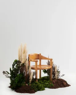 GUBI Daumiller armchair, golden pine