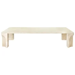 GUBI Doric coffee table, 140 x 80 cm, neutral white travertine