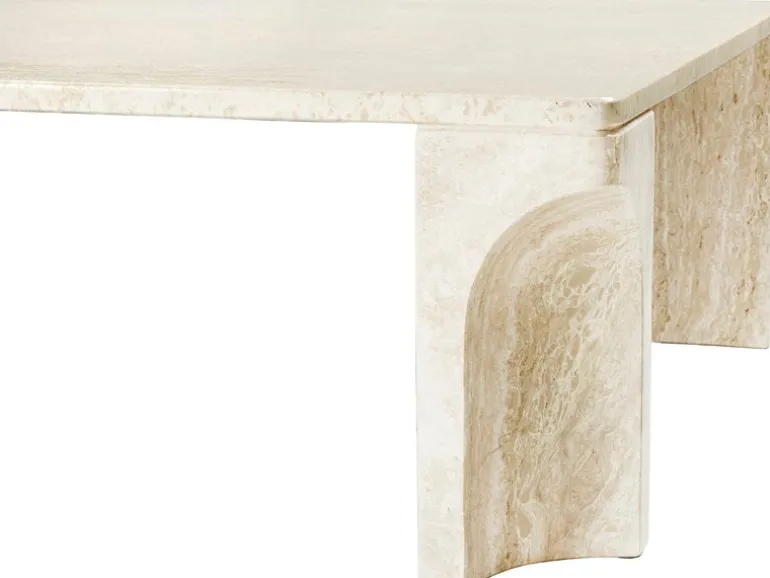 GUBI Doric coffee table, 140 x 80 cm, neutral white travertine