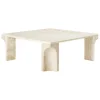 GUBI Doric coffee table, 80 x 80 cm, neutral white travertine