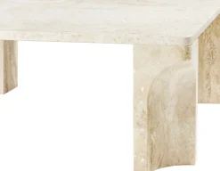 GUBI Doric coffee table, 80 x 80 cm, neutral white travertine