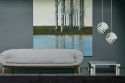 GUBI Doric coffee table, 80 x 80 cm, electric grey limestone