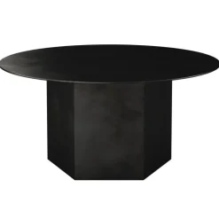 GUBI Epic coffee table, round, 80 cm, midnight black steel