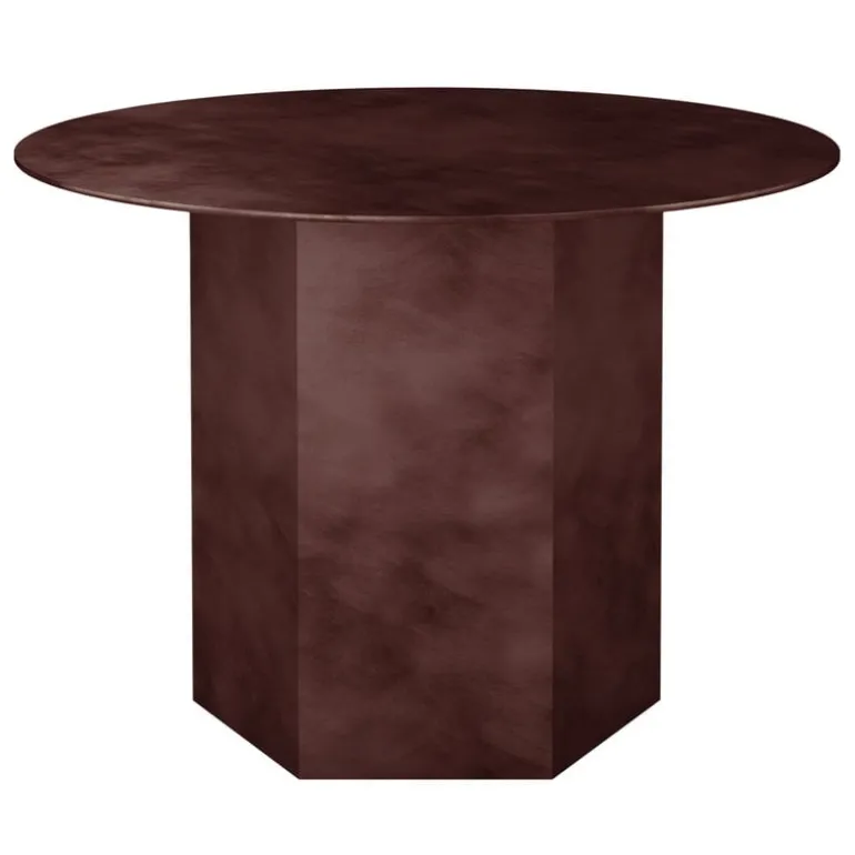 GUBI Epic coffee table, round, 60 cm, earthy red steel