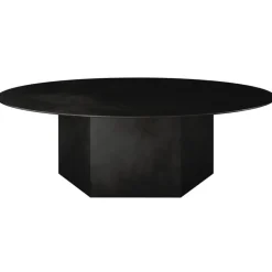 GUBI Epic coffee table, round, 110 cm, midnight black steel