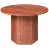 GUBI Epic coffee table, round, 60 cm, red travertine