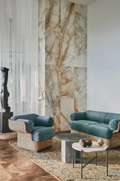 GUBI Epic coffee table, round, 60 cm, misty grey steel