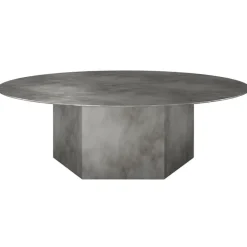GUBI Epic coffee table, round, 110 cm, misty grey steel