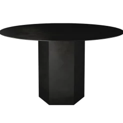 GUBI Epic dining table, round, 130 cm, midnight black steel