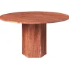 GUBI Epic dining table, round, 130 cm, red travertine