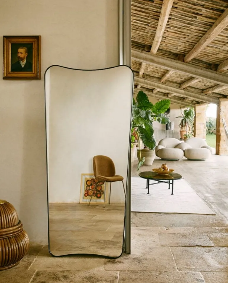 GUBI F.A. 33 mirror, 70 x 146 cm, black brass