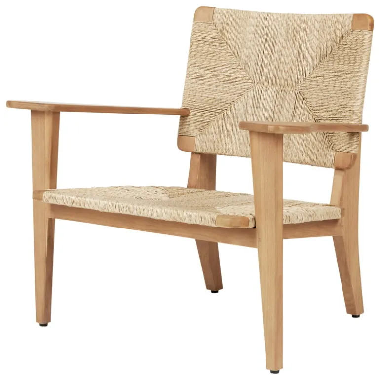 GUBI F-Chair Outdoor lounge chair, natural - teak