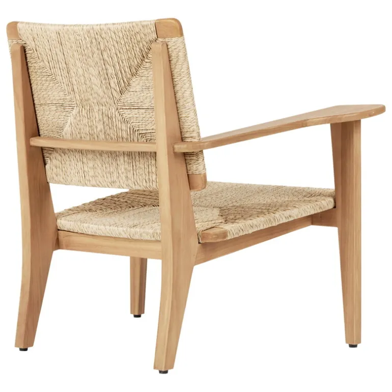 GUBI F-Chair Outdoor lounge chair, natural - teak