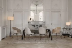 GUBI Gravity table lamp, large, grey marble - canvas