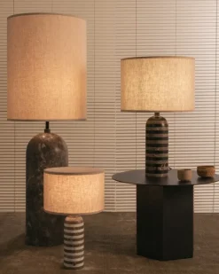 GUBI Gravity Upcycled-Marble Edition table lamp, large, grey/black - canvas
