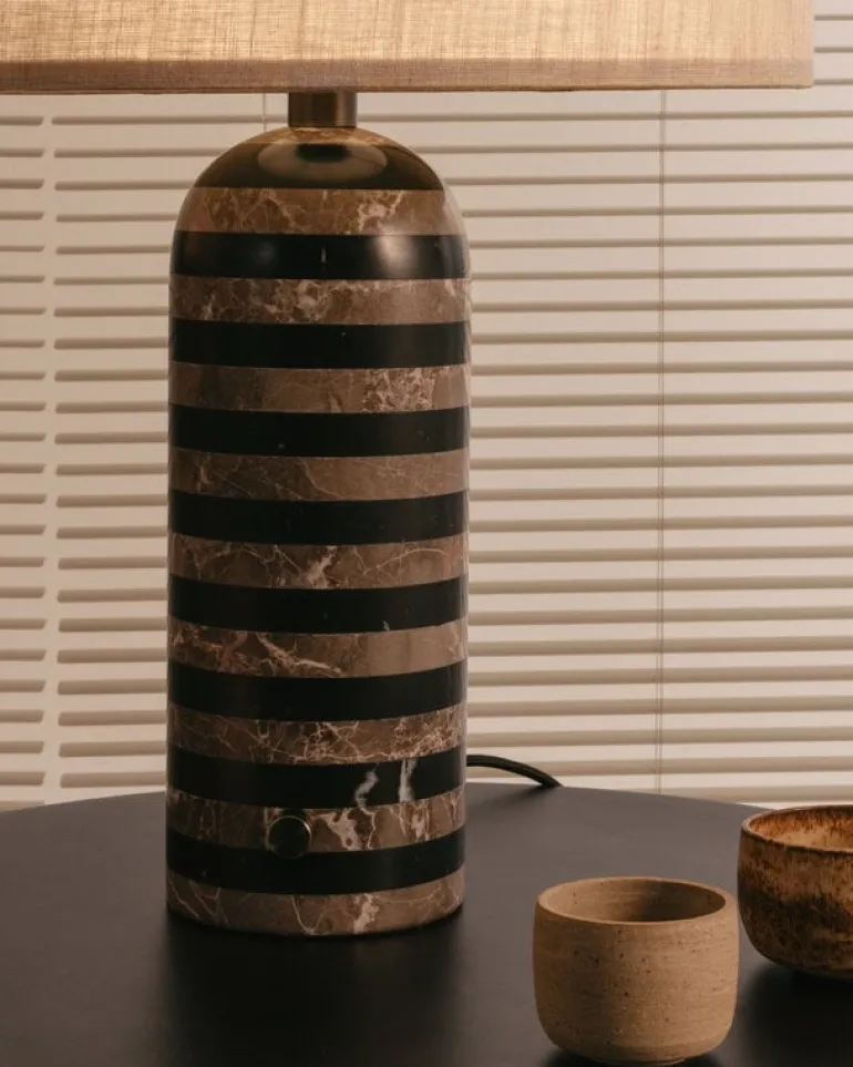 GUBI Gravity Upcycled-Marble Edition table lamp, large, grey/black - canvas