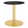 GUBI GUBI 1.0 lounge table, round 60 cm, brass - black marble