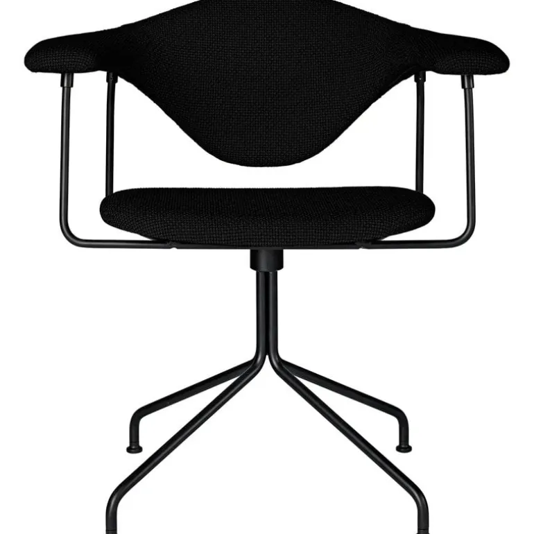 GUBI Masculo chair, swivel base, black upholstery
