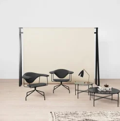 GUBI Masculo chair, swivel base, black upholstery