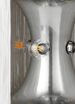 GUBI Model 597 table lamp, polished aluminium - cream fringe