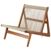 GUBI MR01 Initial Outdoor lounge chair, oiled iroko