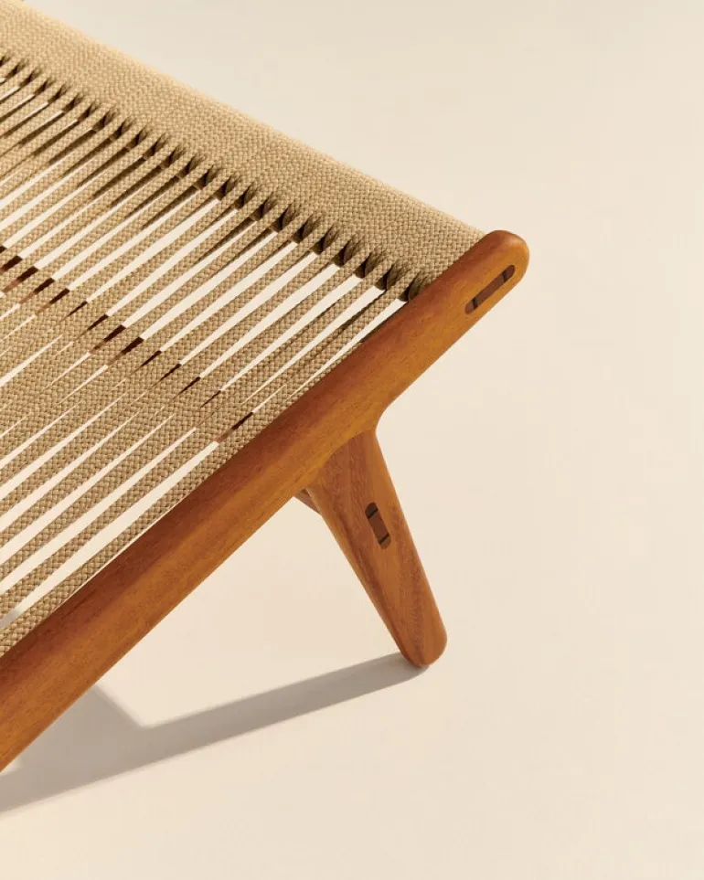 GUBI MR01 Initial Outdoor lounge chair, oiled iroko