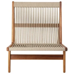 GUBI MR01 Initial Outdoor lounge chair, oiled iroko