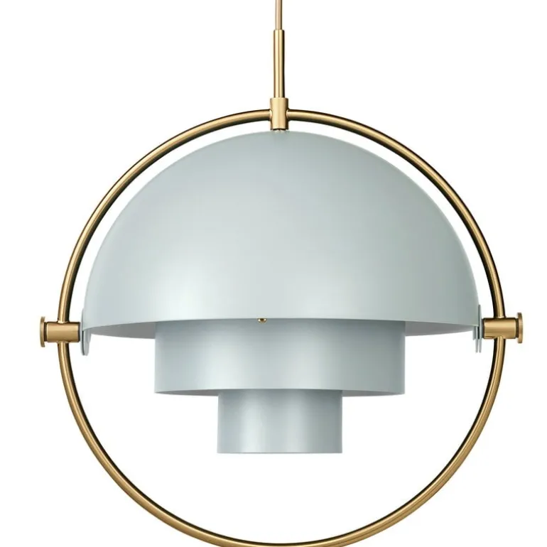 GUBI Multi-Lite pendant, brass - sea grey