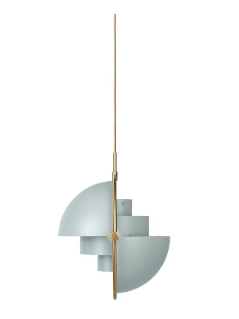 GUBI Multi-Lite pendant, brass - sea grey