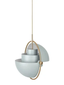 GUBI Multi-Lite pendant, brass - sea grey