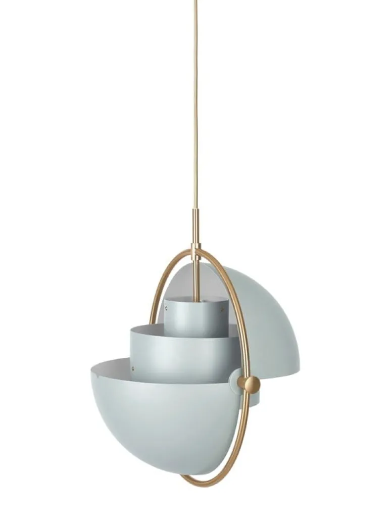 GUBI Multi-Lite pendant, brass - sea grey