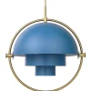 GUBI Multi-Lite pendant, brass - blue