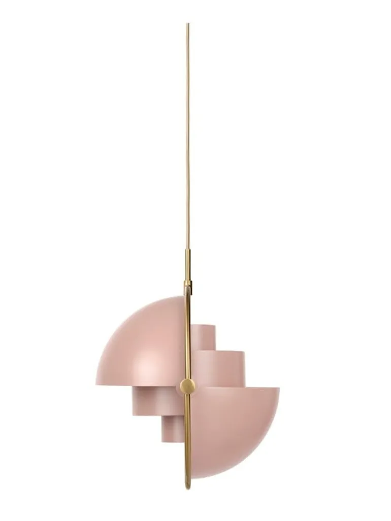 GUBI Multi-Lite pendant, brass - rose dust