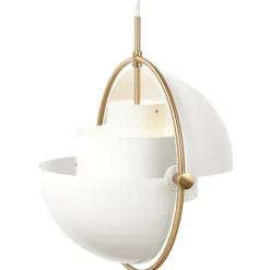 GUBI Multi-Lite pendant, brass - white