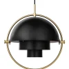 GUBI Multi-Lite pendant, brass - charcoal black