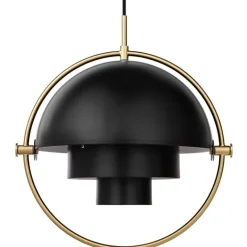 GUBI Multi-Lite pendant, brass - charcoal black