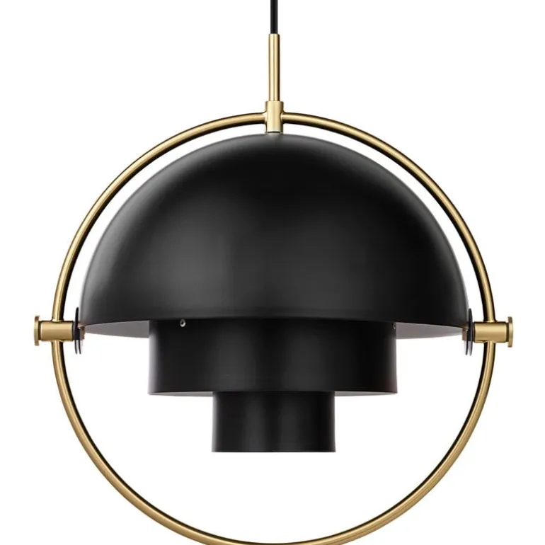 GUBI Multi-Lite pendant, brass - charcoal black