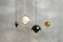 GUBI Multi-Lite pendant, brass - charcoal black