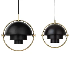 GUBI Multi-Lite pendant, brass - charcoal black