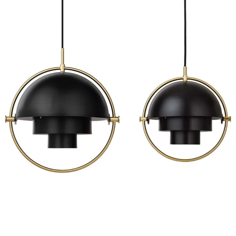 GUBI Multi-Lite pendant, brass - charcoal black