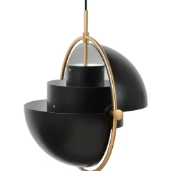 GUBI Multi-Lite pendant, brass - charcoal black