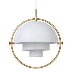 GUBI Multi-Lite pendant, small, brass - white semi matt