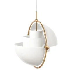 GUBI Multi-Lite pendant, small, brass - white semi matt