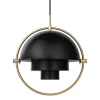 GUBI Multi-Lite pendant, small, brass - black semi matt