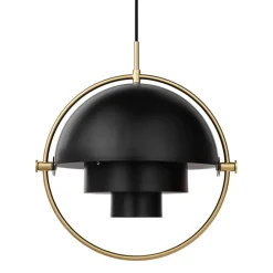 GUBI Multi-Lite pendant, small, brass - black semi matt