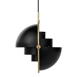 GUBI Multi-Lite pendant, small, brass - black semi matt