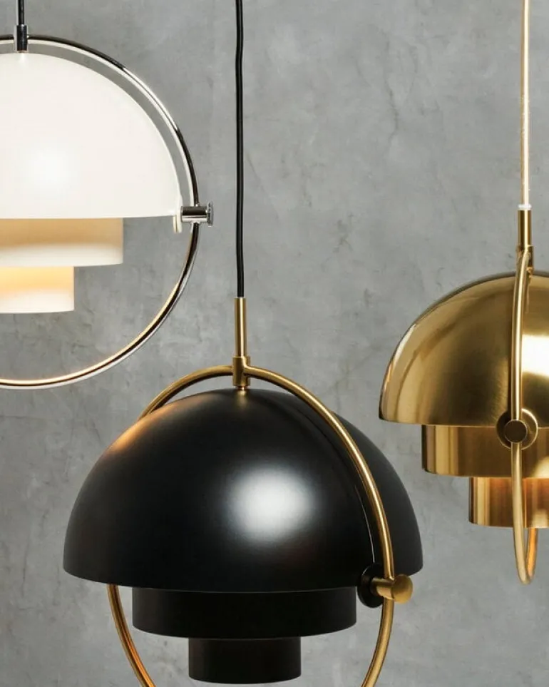 GUBI Multi-Lite pendant, small, brass - shiny brass