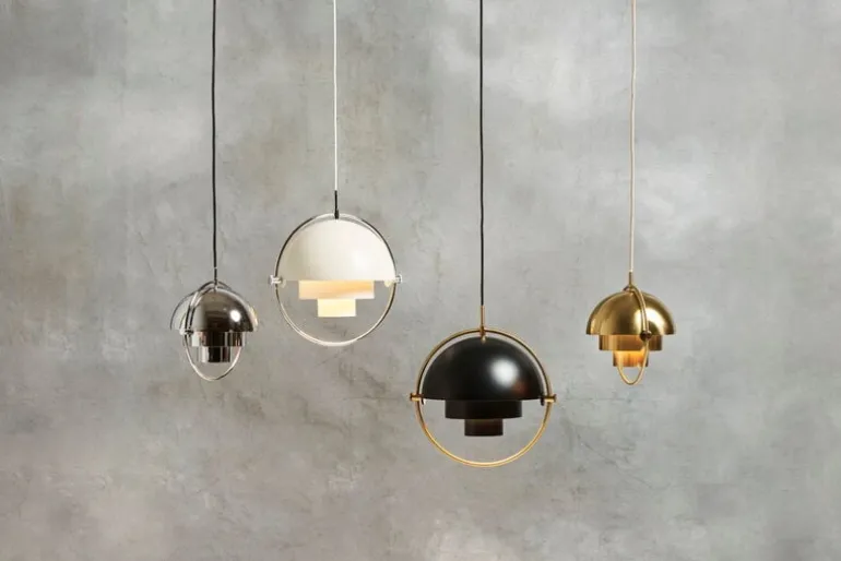 GUBI Multi-Lite pendant, small, brass - shiny brass