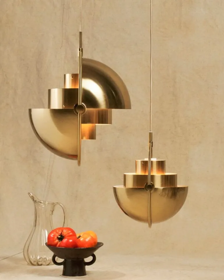 GUBI Multi-Lite pendant, small, brass - shiny brass