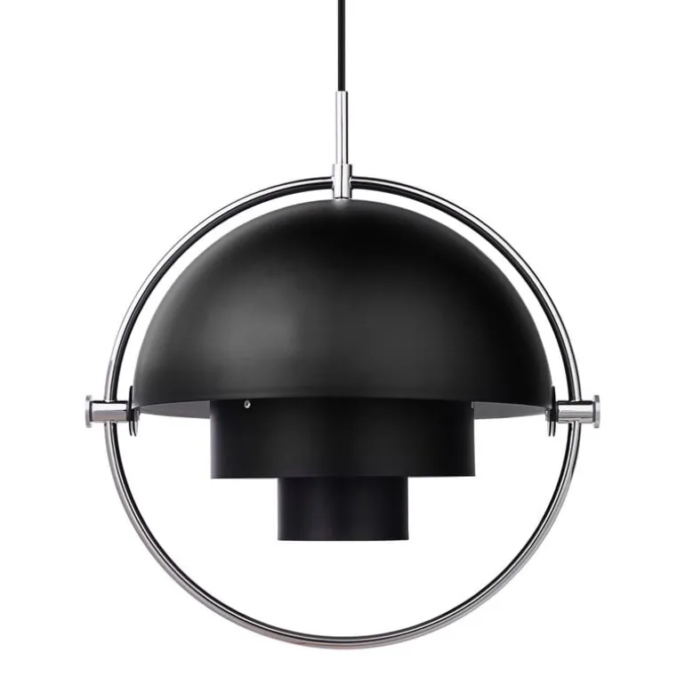 GUBI Multi-Lite pendant, small, chrome - black semi matt